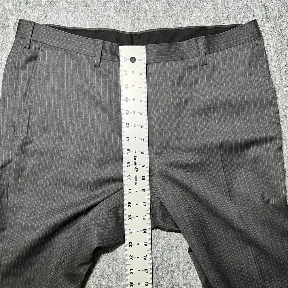 Brooks Brothers 1818 Fitzgerald Pants Men 37 X 29 Black Wool Pin Striped Italy